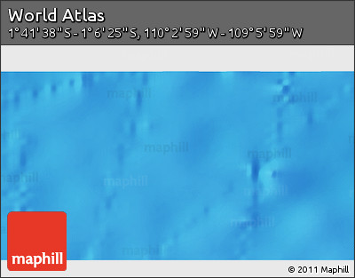 Physical 3D Map of the Area around 1° 24' 2" S, 109° 34' 29" W