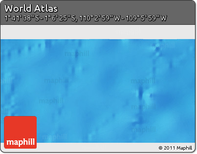 Physical 3D Map of the Area around 1° 24' 2" S, 109° 34' 29" W