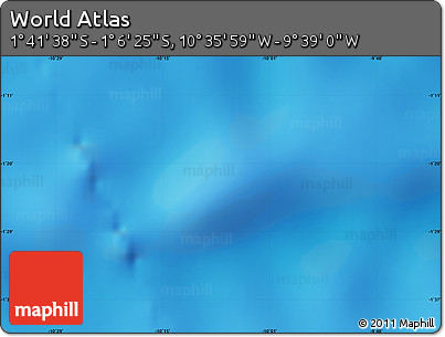 Physical Map of the Area around 1° 24' 2" S, 10° 7' 30" W