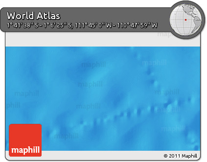 Physical 3D Map of the Area around 1° 24' 2" S, 111° 16' 30" W