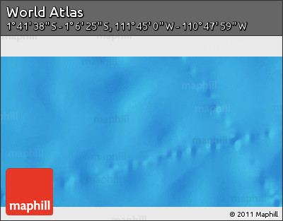 Physical 3D Map of the Area around 1° 24' 2" S, 111° 16' 30" W