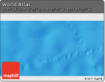 Physical 3D Map of the Area around 1° 24' 2" S, 111° 16' 30" W