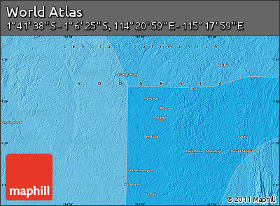 Political Map of the Area around 1° 24' 2" S, 114° 49' 29" E