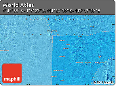 Political Map of the Area around 1° 24' 2" S, 114° 49' 29" E