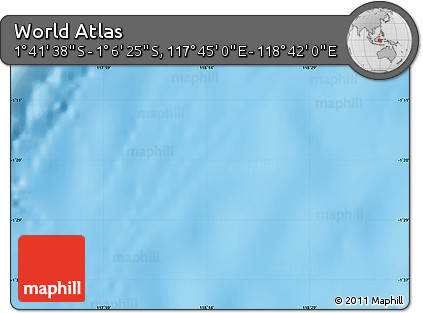 Physical Map of the Area around 1° 24' 2" S, 118° 13' 29" E