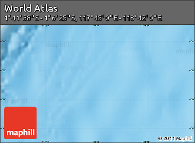 Physical Map of the Area around 1° 24' 2" S, 118° 13' 29" E