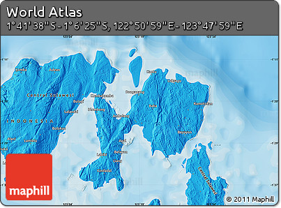 Political Map of the Area around 1° 24' 2" S, 123° 19' 29" E