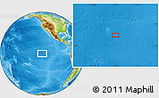 Physical Location Map of the area around 1° 24' 2" S, 123° 10' 30" W