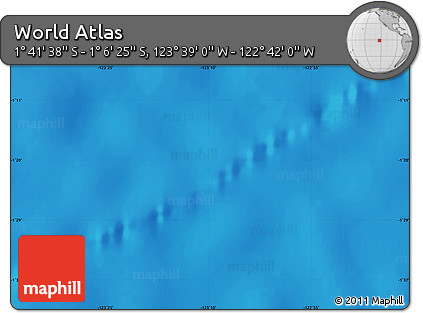 Shaded Relief Map of the Area around 1° 24' 2" S, 123° 10' 30" W