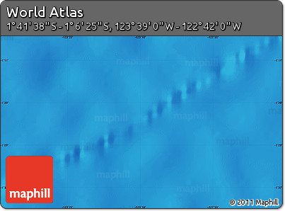 Shaded Relief Map of the Area around 1° 24' 2" S, 123° 10' 30" W