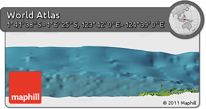Satellite Panoramic Map of the Area around 1° 24' 2" S, 124° 10' 30" E