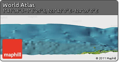 Satellite Panoramic Map of the Area around 1° 24' 2" S, 124° 10' 30" E