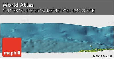 Satellite Panoramic Map of the Area around 1° 24' 2" S, 124° 10' 30" E