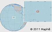 Gray Location Map of the area around 1° 24' 2" S, 124° 1' 30" W, hill shading