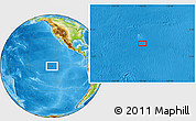 Physical Location Map of the area around 1° 24' 2" S, 124° 1' 30" W