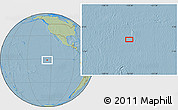 Savanna Style Location Map of the area around 1° 24' 2" S, 124° 52' 30" W, hill shading