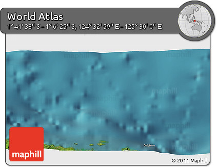 Satellite 3D Map of the Area around 1° 24' 2" S, 125° 1' 30" E