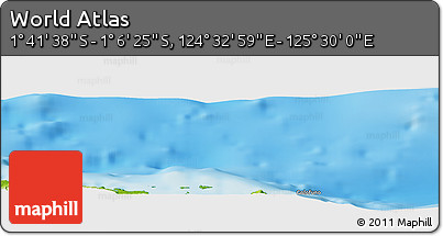 Physical Panoramic Map of the Area around 1° 24' 2" S, 125° 1' 30" E