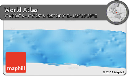 Physical Panoramic Map of the Area around 1° 24' 2" S, 125° 52' 30" E