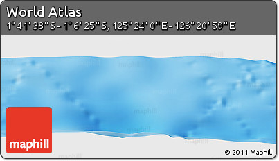Physical Panoramic Map of the Area around 1° 24' 2" S, 125° 52' 30" E