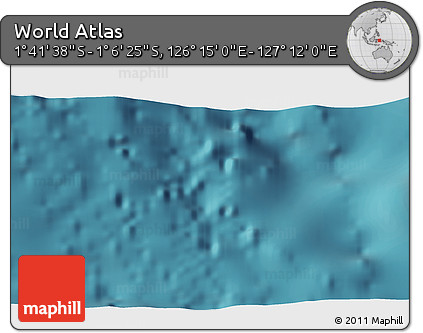 Satellite 3D Map of the Area around 1° 24' 2" S, 126° 43' 29" E