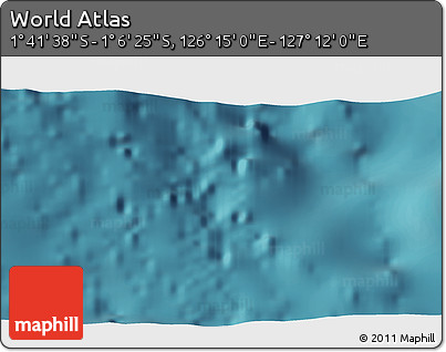 Satellite 3D Map of the Area around 1° 24' 2" S, 126° 43' 29" E