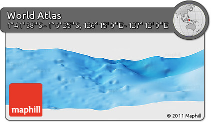 Physical Panoramic Map of the Area around 1° 24' 2" S, 126° 43' 29" E
