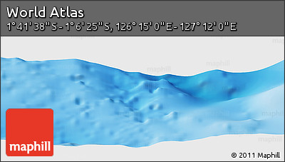 Physical Panoramic Map of the Area around 1° 24' 2" S, 126° 43' 29" E