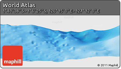 Physical Panoramic Map of the Area around 1° 24' 2" S, 126° 43' 29" E