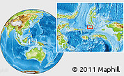 Physical Location Map of the area around 1° 24' 2" S, 127° 34' 30" E