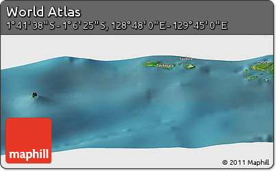 Satellite Panoramic Map of the Area around 1° 24' 2" S, 129° 16' 30" E