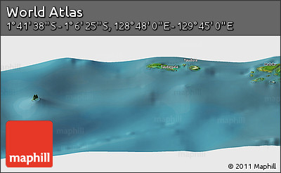 Satellite Panoramic Map of the Area around 1° 24' 2" S, 129° 16' 30" E