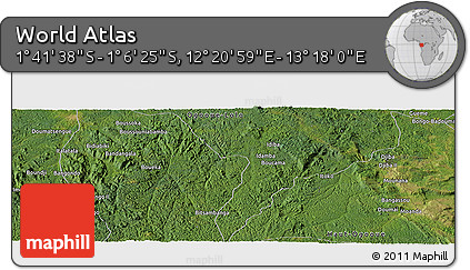 Satellite Panoramic Map of the Area around 1° 24' 2" S, 12° 49' 29" E