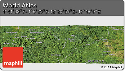 Satellite Panoramic Map of the Area around 1° 24' 2" S, 12° 49' 29" E