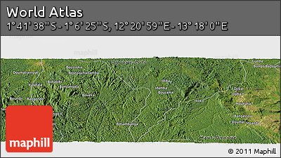 Satellite Panoramic Map of the Area around 1° 24' 2" S, 12° 49' 29" E