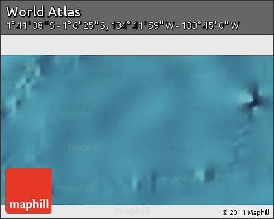 Satellite 3D Map of the Area around 1° 24' 2" S, 134° 13' 29" W