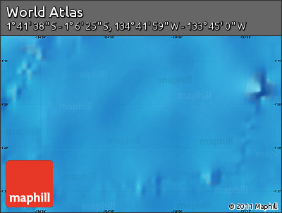 Physical Map of the Area around 1° 24' 2" S, 134° 13' 29" W