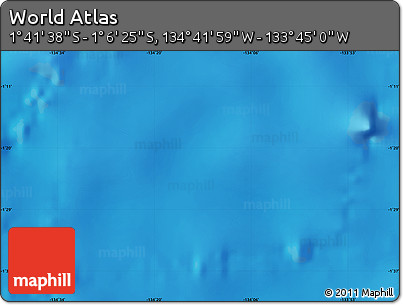 Physical Map of the Area around 1° 24' 2" S, 134° 13' 29" W