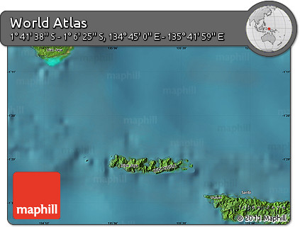 Satellite Map of the Area around 1° 24' 2" S, 135° 13' 29" E
