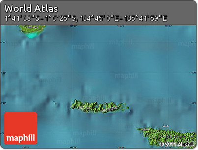 Satellite Map of the Area around 1° 24' 2" S, 135° 13' 29" E