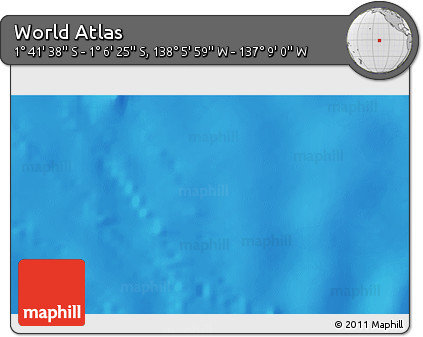 Physical 3D Map of the Area around 1° 24' 2" S, 137° 37' 30" W