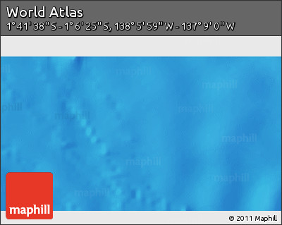 Physical 3D Map of the Area around 1° 24' 2" S, 137° 37' 30" W