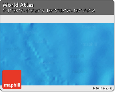 Physical 3D Map of the Area around 1° 24' 2" S, 137° 37' 30" W