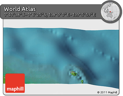 Satellite 3D Map of the Area around 1° 24' 2" S, 138° 37' 30" E