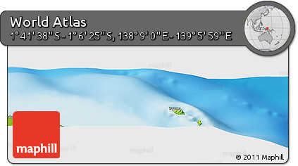 Physical Panoramic Map of the Area around 1° 24' 2" S, 138° 37' 30" E