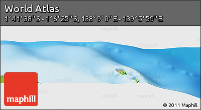 Physical Panoramic Map of the Area around 1° 24' 2" S, 138° 37' 30" E
