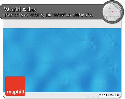 Physical 3D Map of the Area around 1° 24' 2" S, 138° 28' 29" W