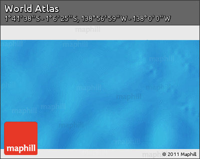 Physical 3D Map of the Area around 1° 24' 2" S, 138° 28' 29" W