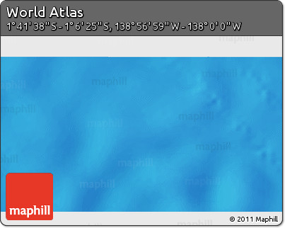 Physical 3D Map of the Area around 1° 24' 2" S, 138° 28' 29" W