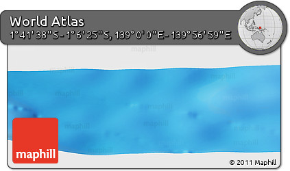 Physical Panoramic Map of the Area around 1° 24' 2" S, 139° 28' 29" E